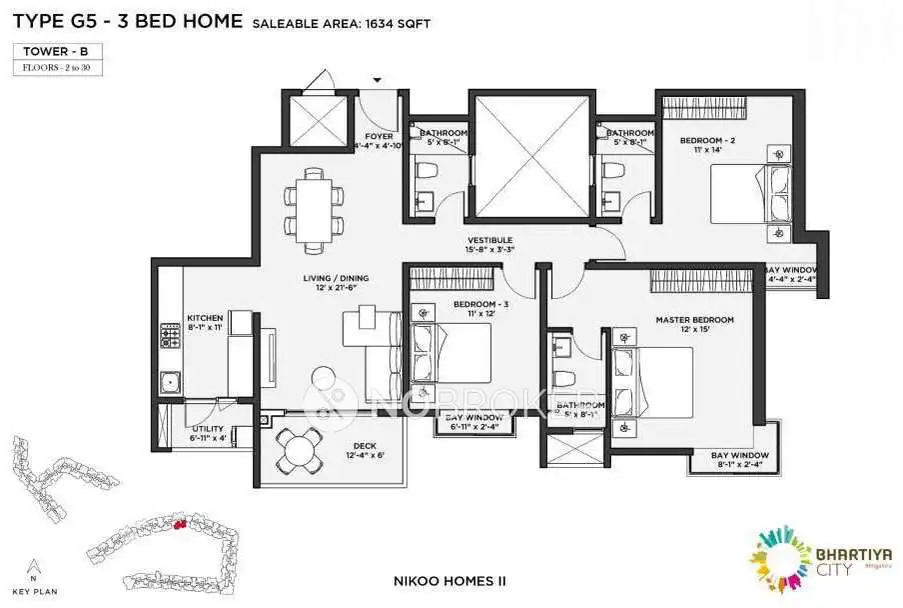 Bhartiya City KIADB 3 BHK floor plan Bangalore 2026